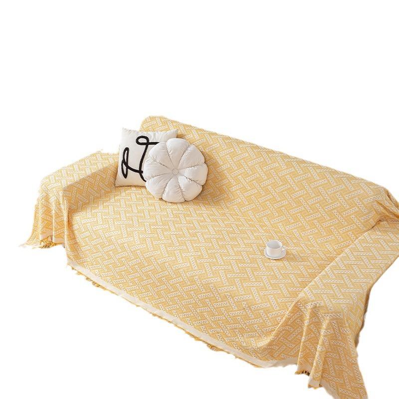 Sofa Towel Full Cover Ins Cream Wind Picnic Camping Blanket Sofa Cushion All-inclusive for All Seasons Sofa Cover Cover