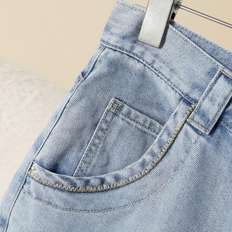 Tachile Women's Lyocell High-Waist Straight Denim Capris