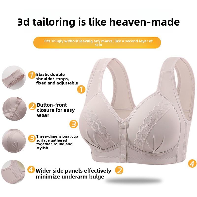 New Arrival: Bright Red Plus Size Front-Closure Bra with Thin Cups, Beautiful Back Design and Side-Sculpting to Minimize Side Bulge, Tank Top Style