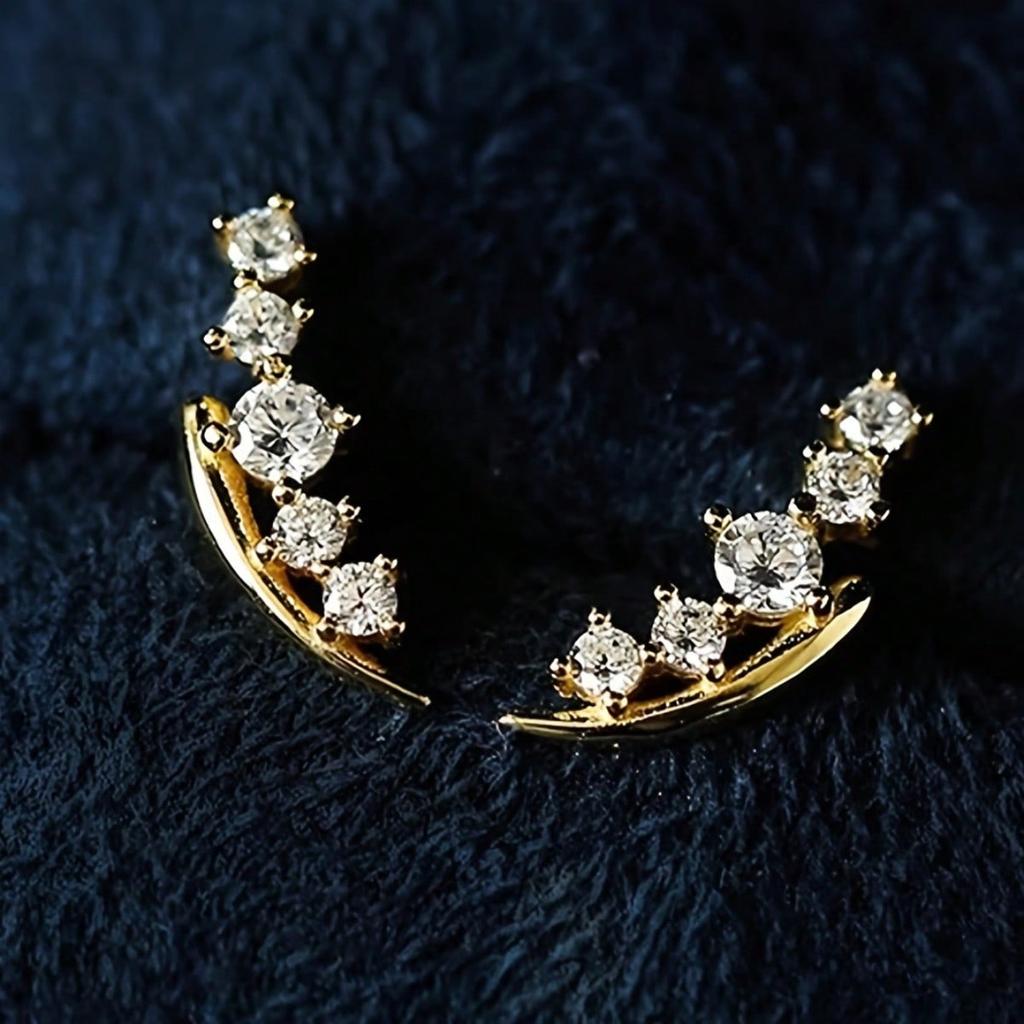 1 Pair of Elegant and Shiny Synthetic Zircon Earrings for Women, Suitable for Daily Wear, Fashionable Jewelry for Parties and Banquets