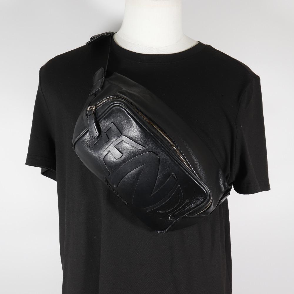 FENDI Fish eye body bag 7VA526 2WAYShoulder black Calfskin unisex Used