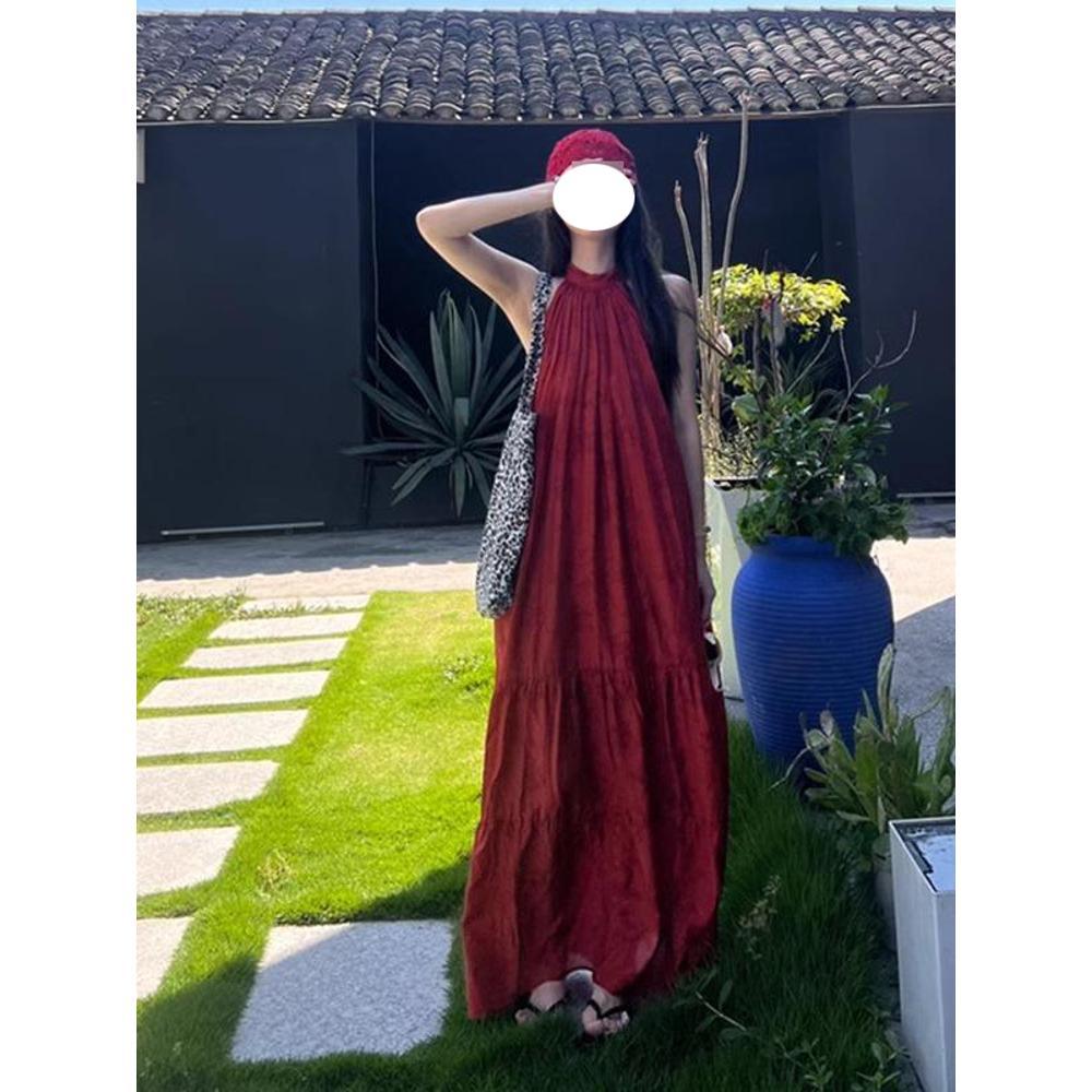 

луг Дали Эрхай дорожная фотография одежда для женщин приморский отпуск пустыня свободное платье лето XL- (recommended 110-60kg)