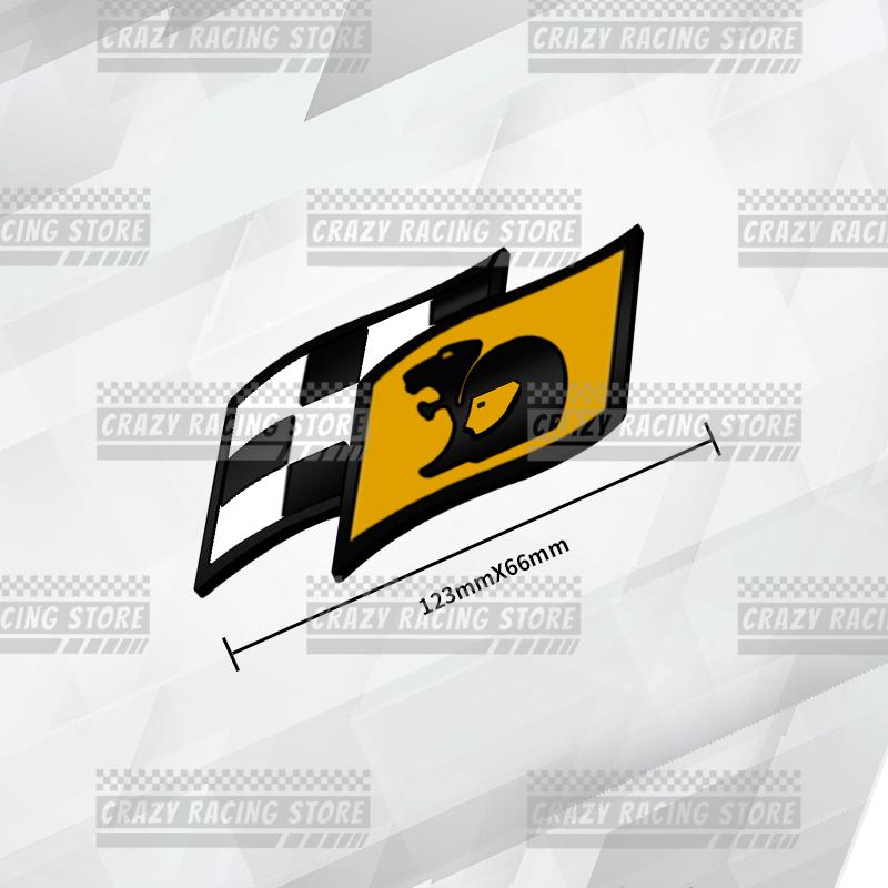 Car Badges HSV Racing Flag Trunk Emblem Metal Stickers Body Decals Letter Grille Decor For Holden HSV Astra Commodore GTS R8