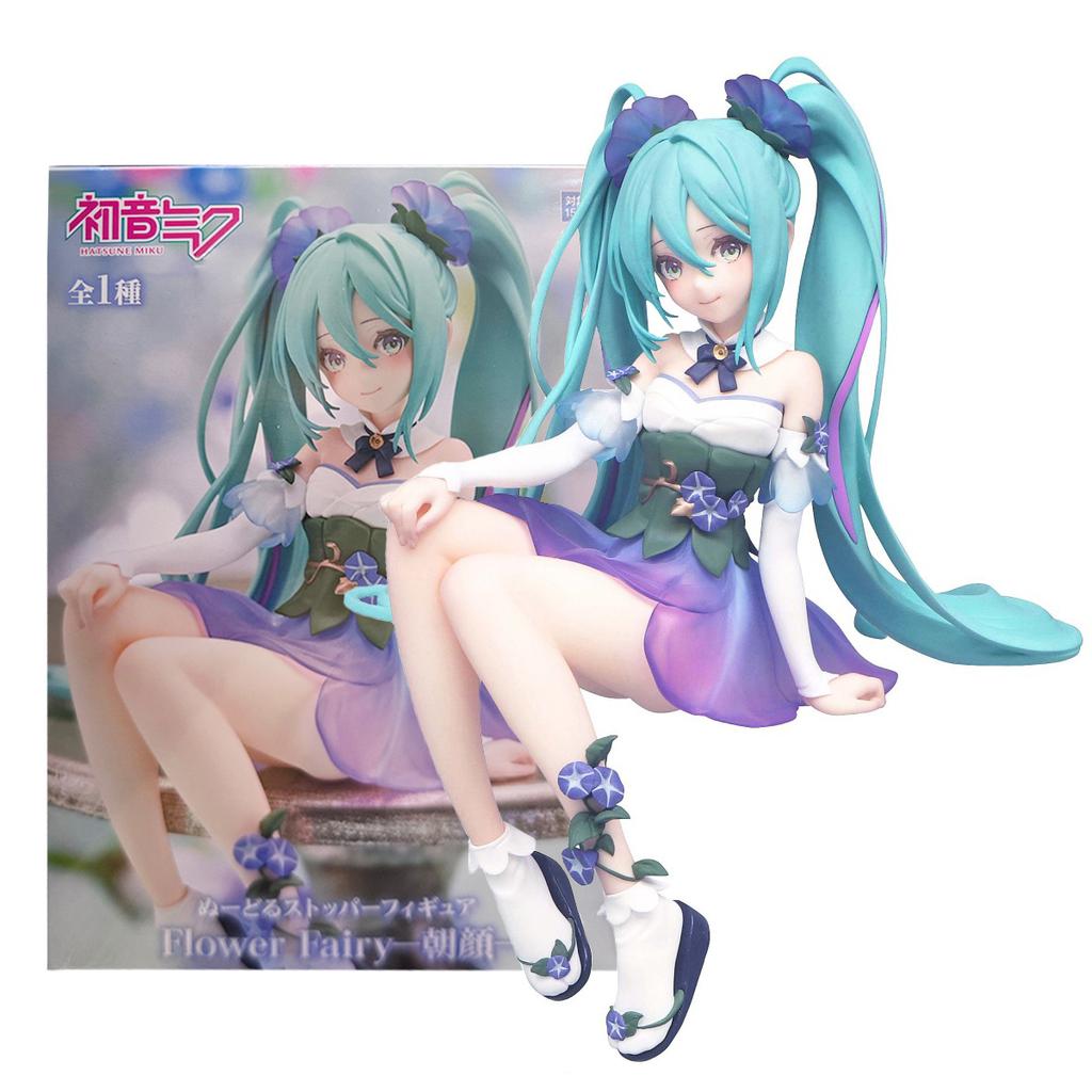 13cm Anime Figure Hatsune Miku Morning Glory Fairy Noodle Stopper Miku Action Figure PVC Collection Model Ornament Toys Gifts
