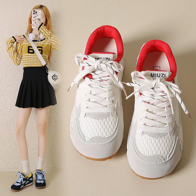 Fashion Mesh Womens Shoes Summer New Breathable Comfortable Casual Shoes Retro Color Matching Sneakers Women Fashion Casual Running Shoe