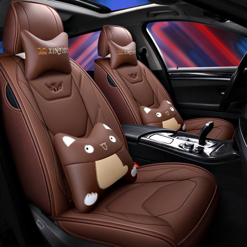 Leopard CT7 Leather Seat Cushion: Universal, All-Season Full Coverage for D22 Navara Rich Pickup.