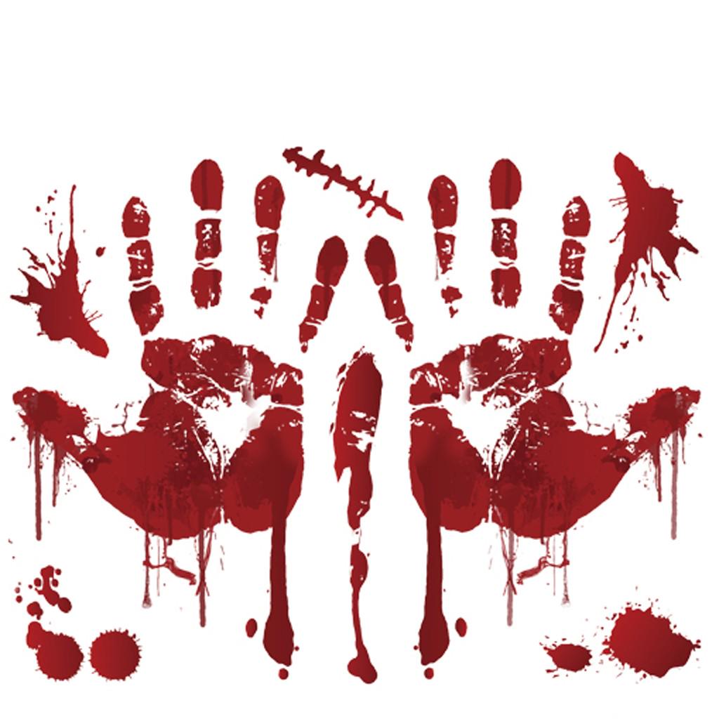 Halloween Blood Splatter Wall Decals Skull and Blood Stains Stickers for Halloween Party Decoration