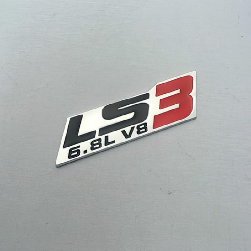 1 STÜCK 3D Metall Auto Emblem 5.0L 5.7L 6.0L 6.8L LS1 LS2 LS3 LS6 COYOTE V8 Karosserieabzeichen Kofferraumaufkleber Aufkleber Für Auto Logo