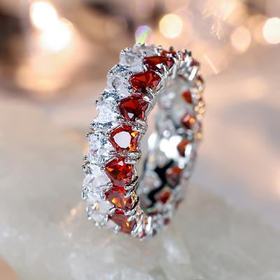 Luxury Two-color Band Ring for Ladies Love Engagement Wedding Ring Romantic Gift