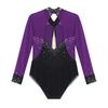 Kids Girls Ballet Dance Leotard Dress Figure Skating Rhythmic Gymnastics Bodysuit Shiny Rhinestones Mesh Skirted Jumpsuit