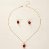 Raspberry Pendant Alloy Jewelry Set Stylish Fruit Shaped Necklace and Earrings for Ladies Unique Daily Wear Accessories