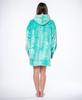 Bluza koc kocobluza 2w1 oversize xxl z kapturem gruba sherpa turkusowa