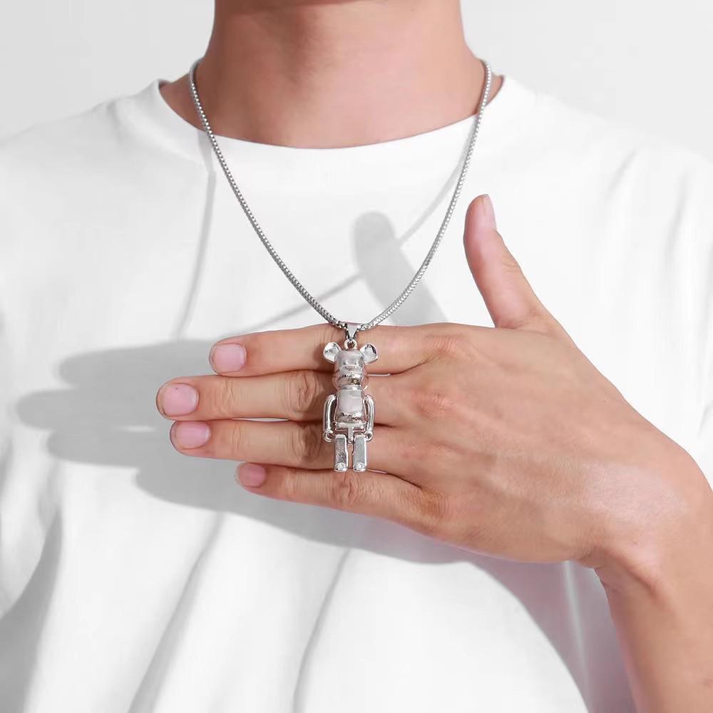 Colier Hip-Hop Trendy din Oțel Titan pentru Bărbați - Fashionabil, Versatil și Accesoriu Emoțional pentru Cuplu.