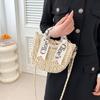 Pochette in Paglia da Donna Borsa a Tracolla in Paglia Borsa a Mano Borsa da Spiaggia Estiva Pochette Intrecciata Borsa da Sera