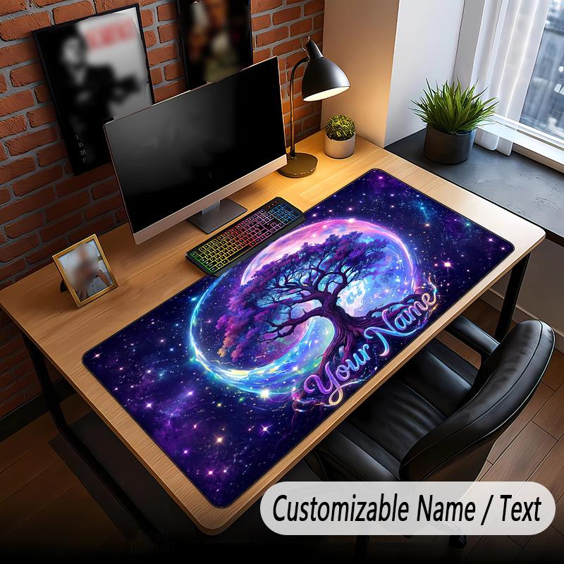 Tree of Life Theme Custom Mouse Pad Personalized With Name Text Customized Desk Mat For Office Home Decor