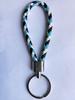 Woven Leather Cord Metal Keychain Pendant