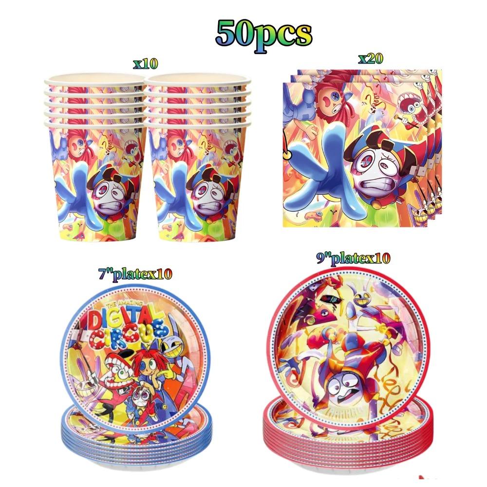 Digitaled Circus Birthday Party Decoration Amazing Tableware Tablecloth Plate Cup Napkin Gift Bags Circus Party Favors Supplies