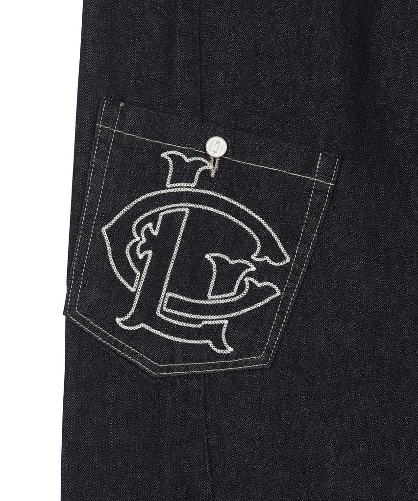 Lujeoseukeulleob Weite Bootcut Jeans Indigoblau