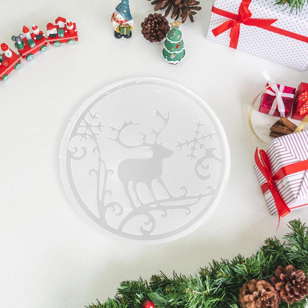 Christmas Coasters Model Crafts Cup Pad Creative Display Resin Epoxy for Living Room Home