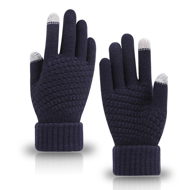 Winter Warm Knitted Gloves Mobile Phone Touch Screen Knitted Gloves Winter Thick Warm Adult Gloves for Men Women