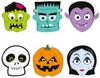 Maski Papierowe Halloween Monsters 24X23Cm 6Szt.