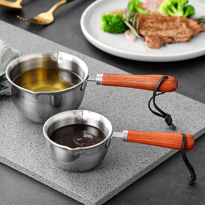 Stainless Steel Multi-Purpose Mini Oil Pot with Splash-Proof Design