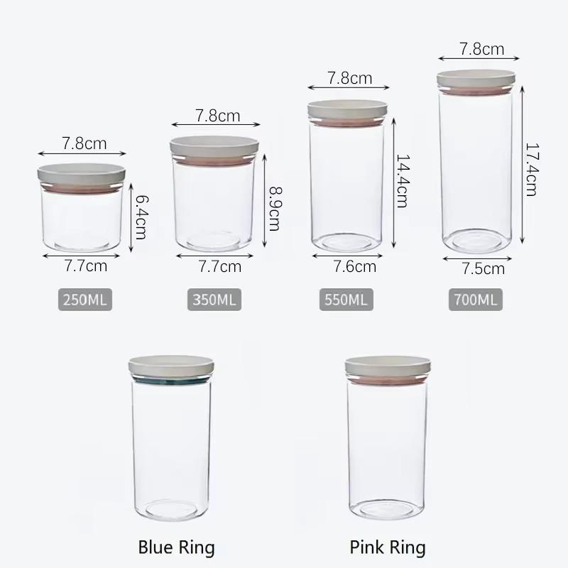 Sealed Jar Kitchen Storage Sealed Ring Bottle Food Grade Transparent Container Miscellaneous Grain Snack Storage Jar