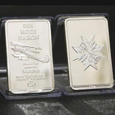 Baron Aircraft Bloc d'Argent, As Pilote Allemand Combat, Médaille Commémorative Militaire, Bloc d'Argent