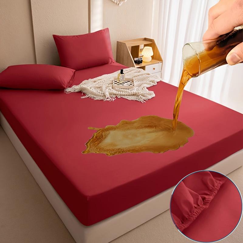  Protector de Colchón Sólido Funda de Sábana Impermeable Negro/Gris/Azul Marino Cubierta de Colchoneta para Cama