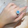 High-quality Blue Zircon Ring for Women's Fashion Party Jewelry Paraiba Ring Engagement Ring Anniversary Gift