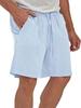 Mens Cotton Linen Shorts Casual Loose Fit Hawaiian Beach Style Short Pants Summer Breathable Lightweight Shorts Cozy Streetwear