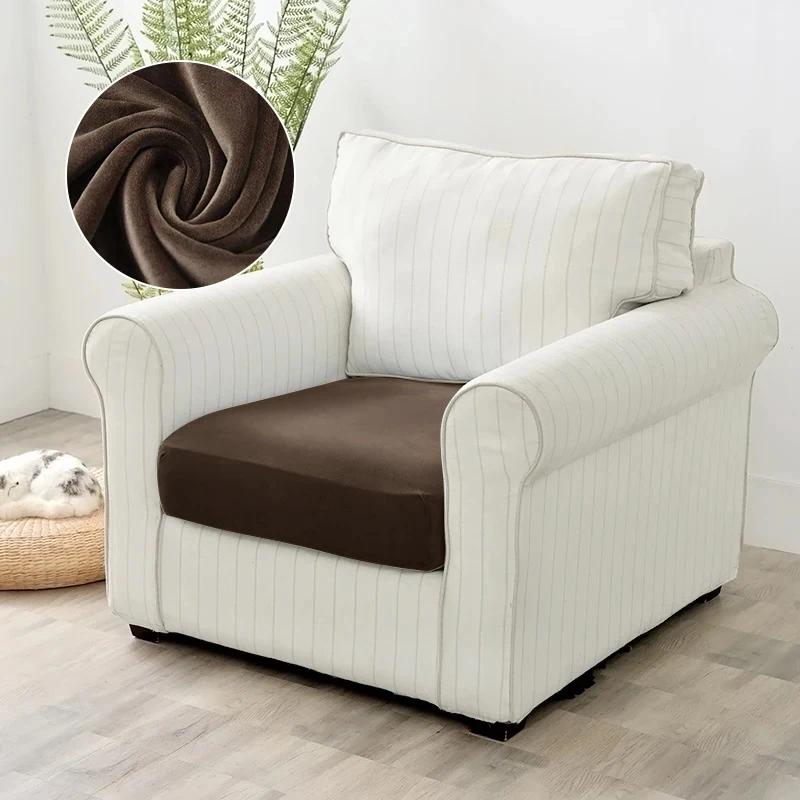 Velvet sofa cushion cover for living room elastic thicken stretch L shape corner armhair sofa slipcover furniture protector