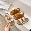 Children Retro Slippers Buckle Kids Summer Beach Shoes Simple Open-toe Classic Solid Color Boys Girls Casual Sandals New