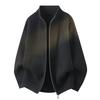 2026 Mens Loose Fit Solid Color Knit Shirt Casual Stand Collar Long Sleeve Top Teens