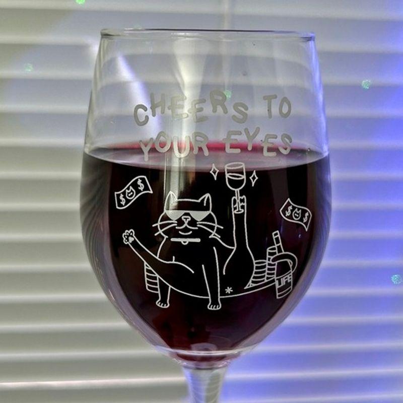 Elegant Table Gentle Gangster Cat Wine Glass 4 Types for Christmas Home Party