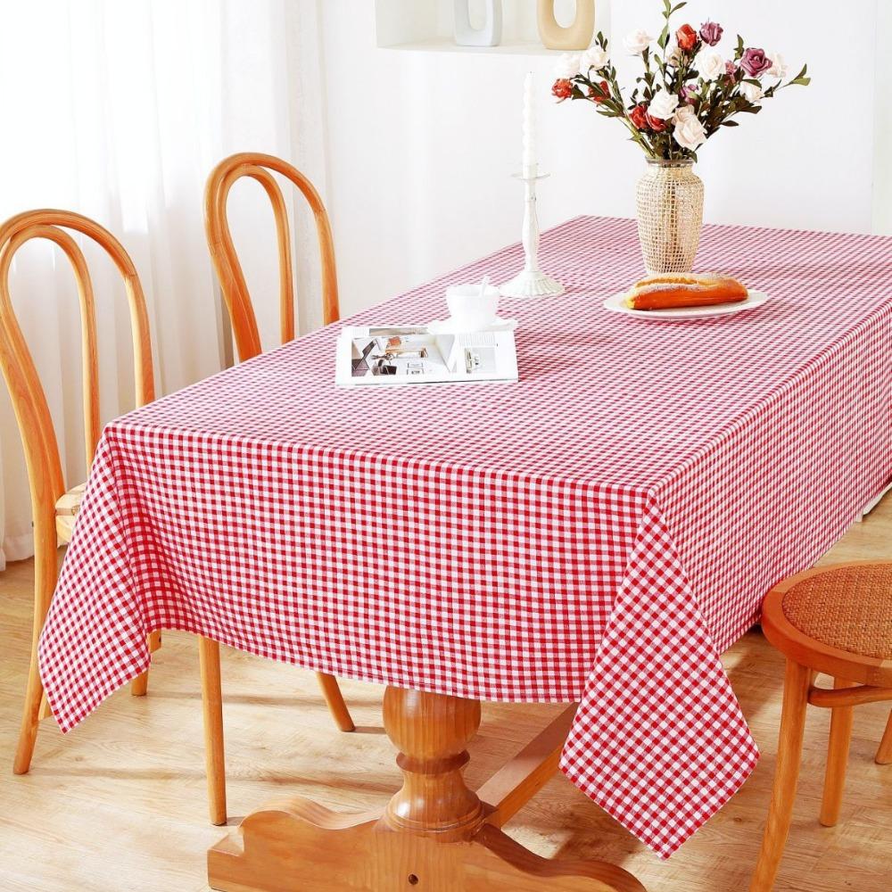 Simple Red and White Checkered Cotton Polyester tablecloth,Christmas Gift, Stocking Stuffers, Valentine's Day Gift, Couple's Gift, Girlfriend Gift