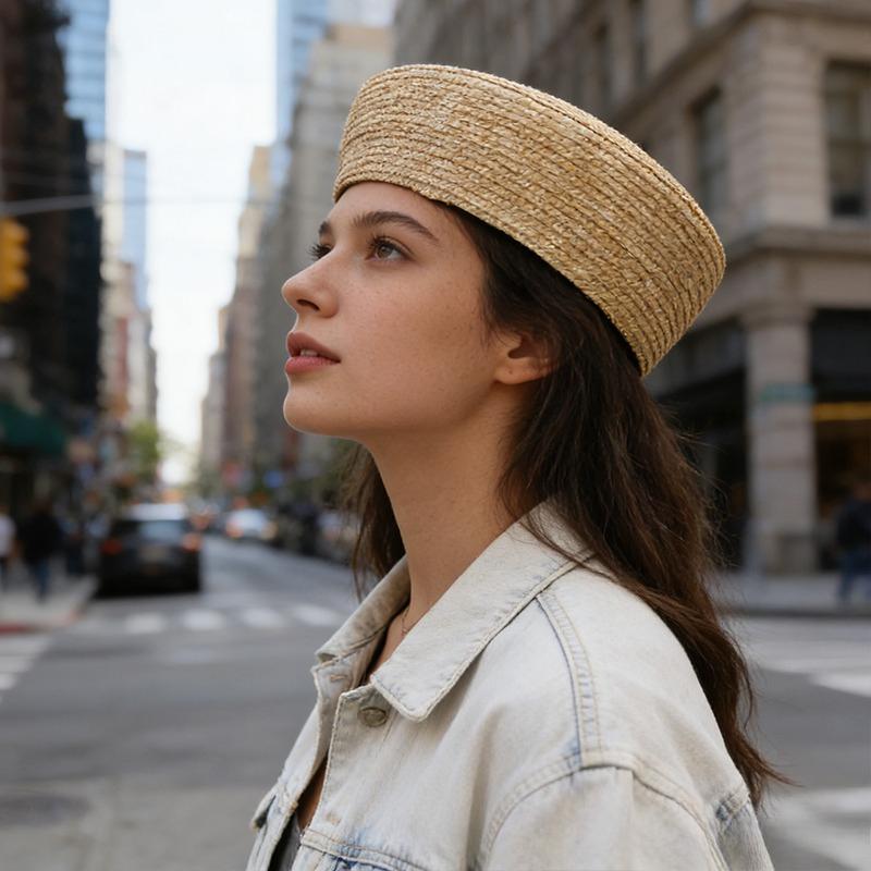 French Beret Hat Women Straw Cap Summer Circle Woven Sun Hat Church Derby Party Hostesses Pillbox Hat Millinery Fascinator Base