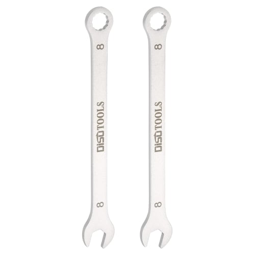 uxcell Combination Spanner, Ratchet Wrench, Thin Spanner Wrench Set, 8mm, 2-Piece CR-V Steel Wrench Set, Mirror Finish, Rust-Resistant Plating, 15 Op