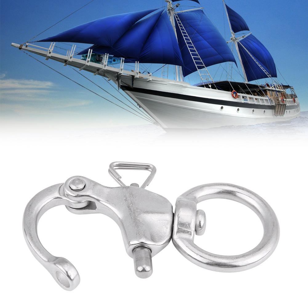 2Pcs Snap Shackle Stainless Steel 316 Buckle Brace Ring Useful Tool Round Ring Shackle 76mm