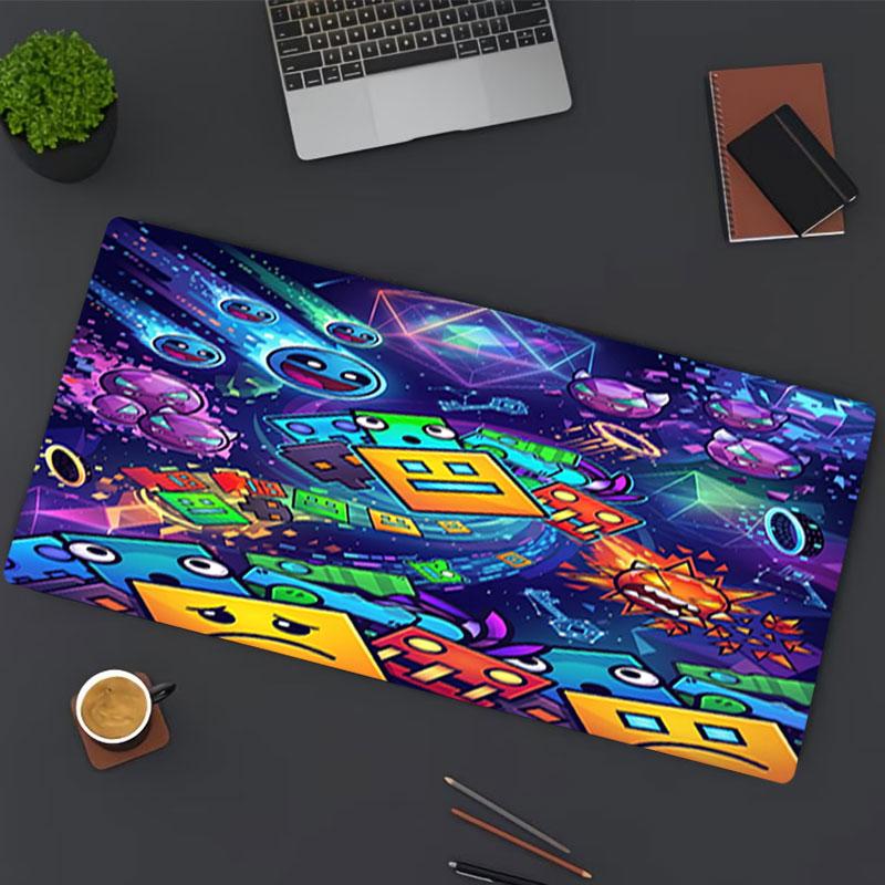 Tappetino Mouse Stampa Geometry Dash, per Tastiera Pad Laptop PC Mat per Ufficio Uso Domestico, Decorazione Scrivania, Regalo di Compleanno Perfetto per Giocatori