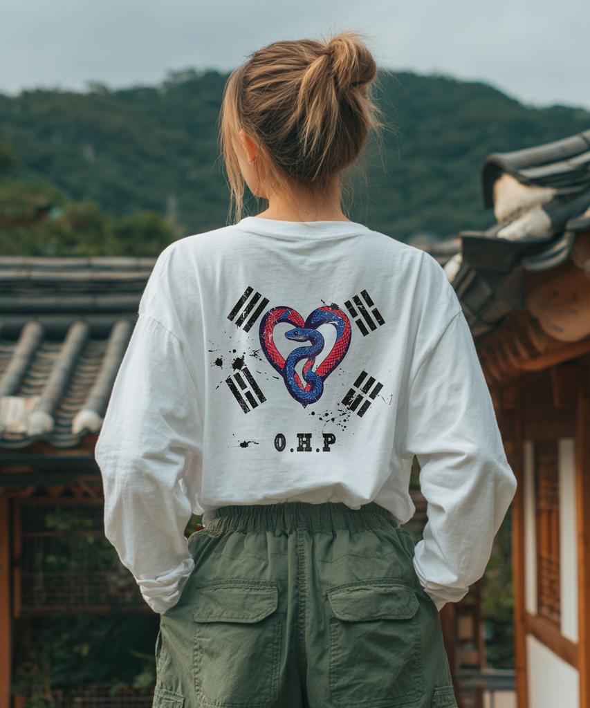 OHP Ohpxaidaeve Btaegeuk Snake Crew Neck Long Sleeve T-Shirt