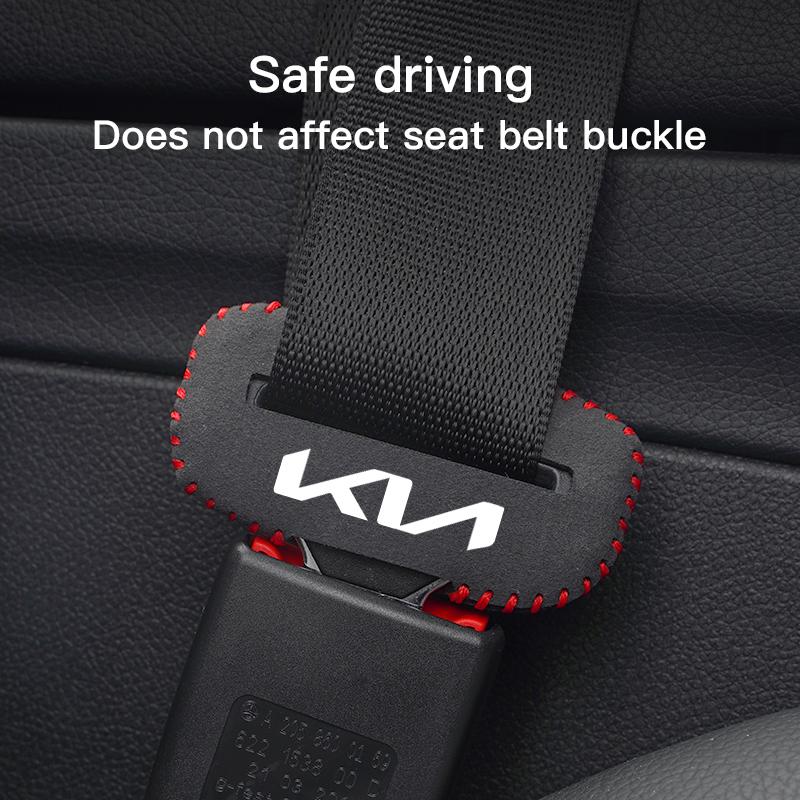ATZ4   For Kia Morning Picanto XCeed Soul Cerato Venga Cadenza K9 Seltos Te Car Logo Seat Safety Belt Buckle Cover Interior Accessories