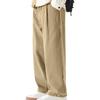 Wide-Leg Retro Style Breathable Versatile Long Loose Solid Color All-match Straight Trousers