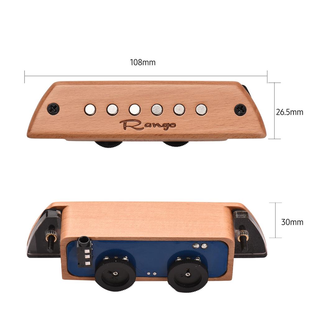 Rango RG S3 Acoustic Guitar Magnetic Pickup Beech Wood Passive Magnetic Soundhole Pickup No Battery Drilling Required