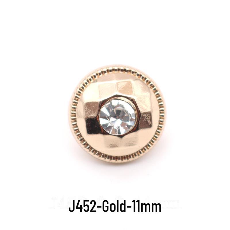 Hochwertiges Metall und goldfarbene Glas-Diamantknöpfe: Premium Hemd-, Kragen- und Woll-Cardigan-Knöpfe