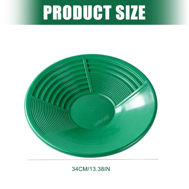 Grön Plast Guldvaskpanna med Konkava Spår 34cm för Effektiv Borttagning av Orenheter & Behållning av Fint Guld Vid Flodvaskning