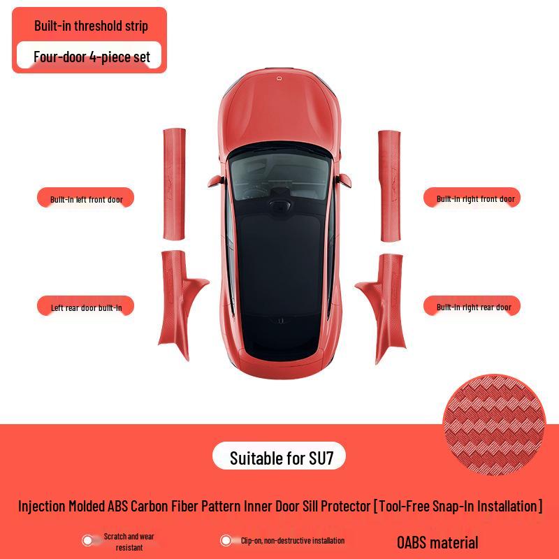 Xiaomi SU7 Carbon Fiber Threshold Strips and Trunk Protector