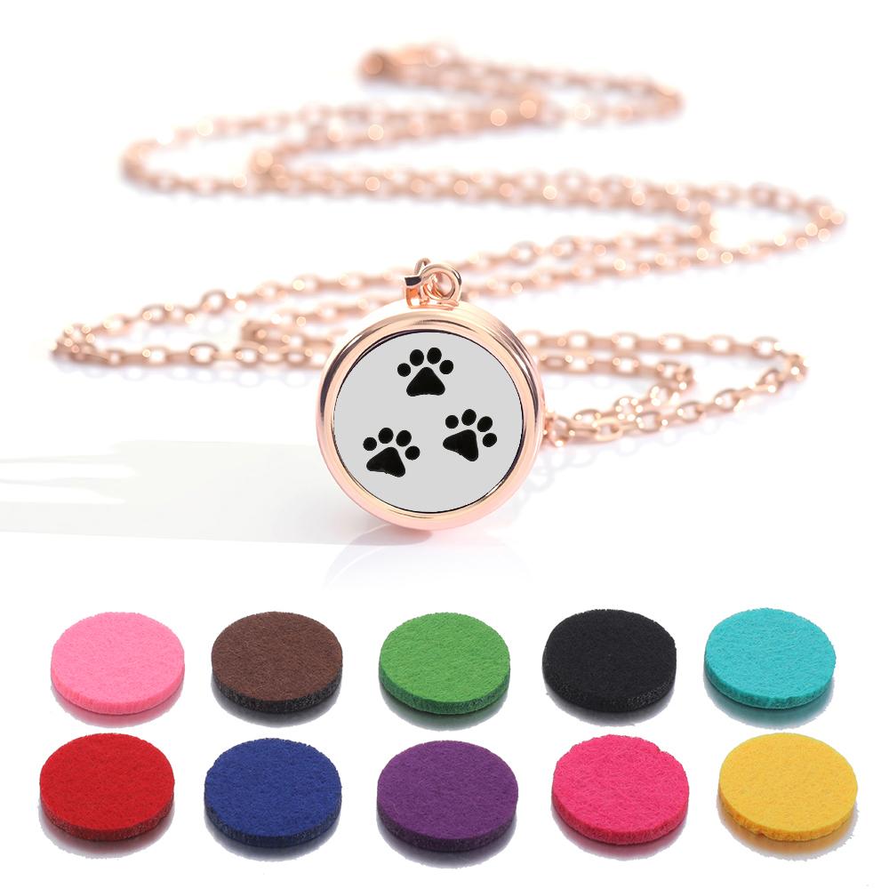 New rose gold Tree Of Life Aromatherapy Perfume Locket Fashion Essential Oil Diffuser Necklace For Women Pendant Jewelry Gift