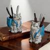 2Pc Cute Cat Backpack Pen Holder Home Storage Ornament Office Desktop Decoration Ornaments Commemorative Gifts