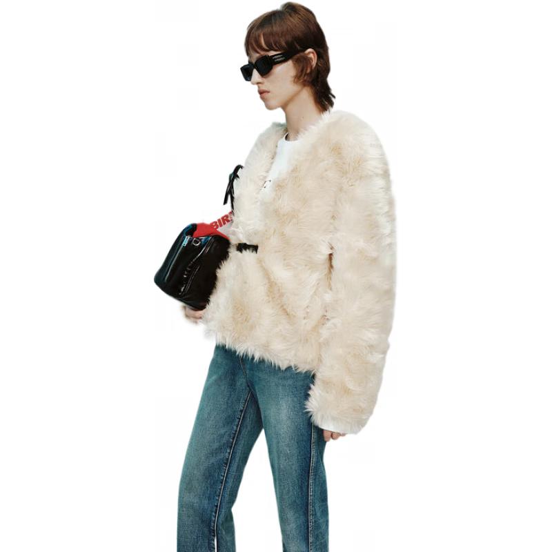 

MO&Co.RECTO Дизайнерская коллаборация Плюшевая куртка без воротника M